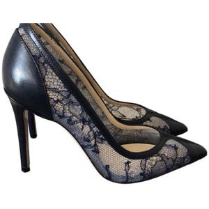 Monique Lhuullier Blue Fatima lace pumps 35/5